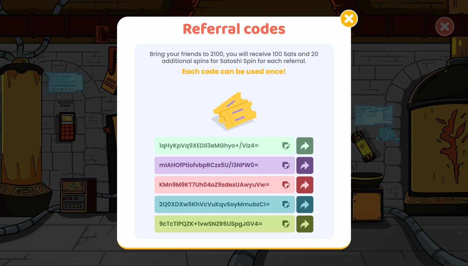 Referral codes in the VIP area